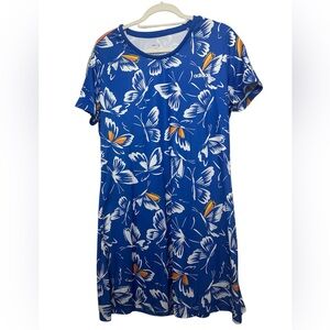 Adidas Blue Dress with Butterfly Pattern size XL